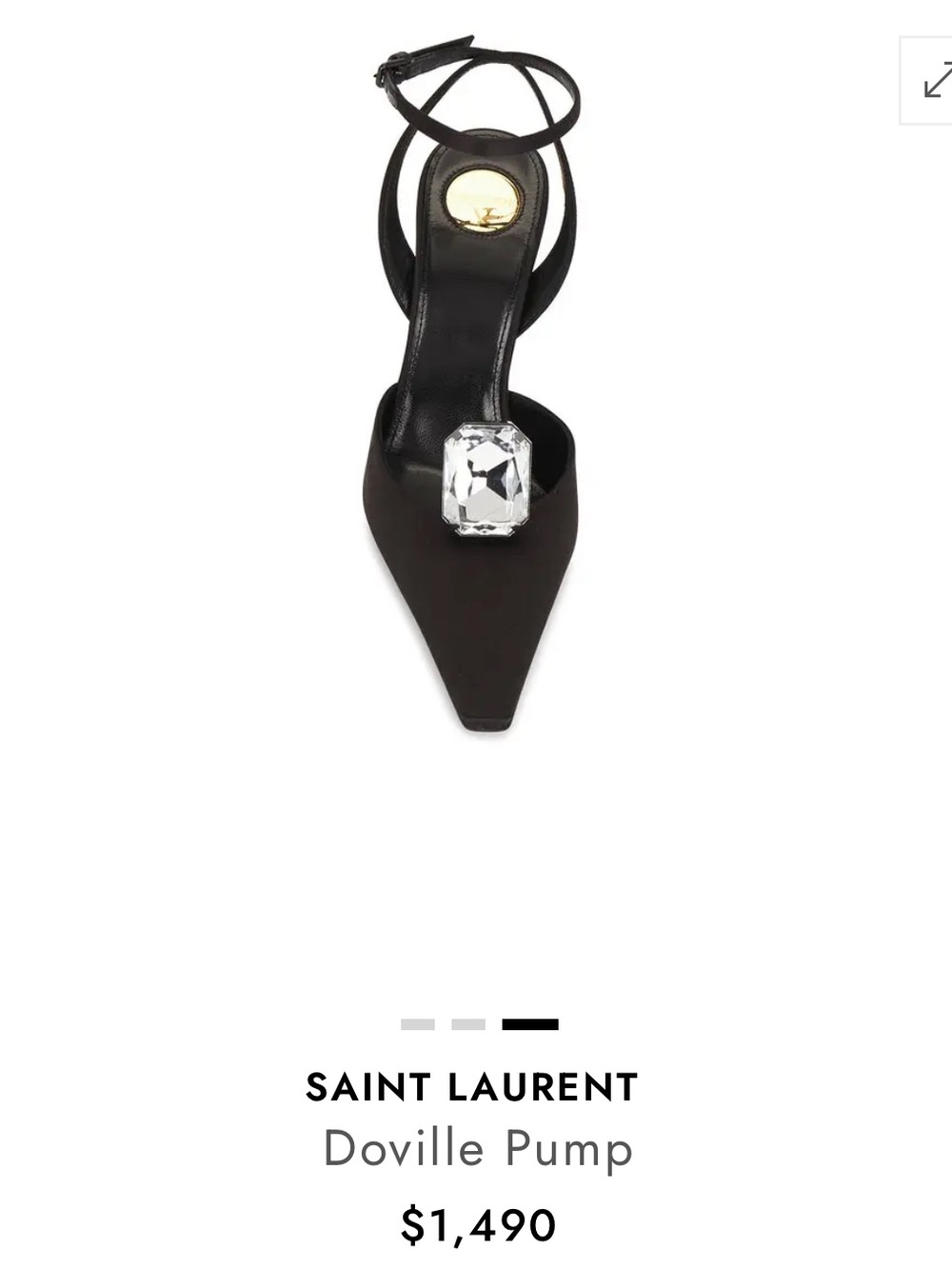 Saint Laurent Harlow 110 Crystal Satin Pumps
